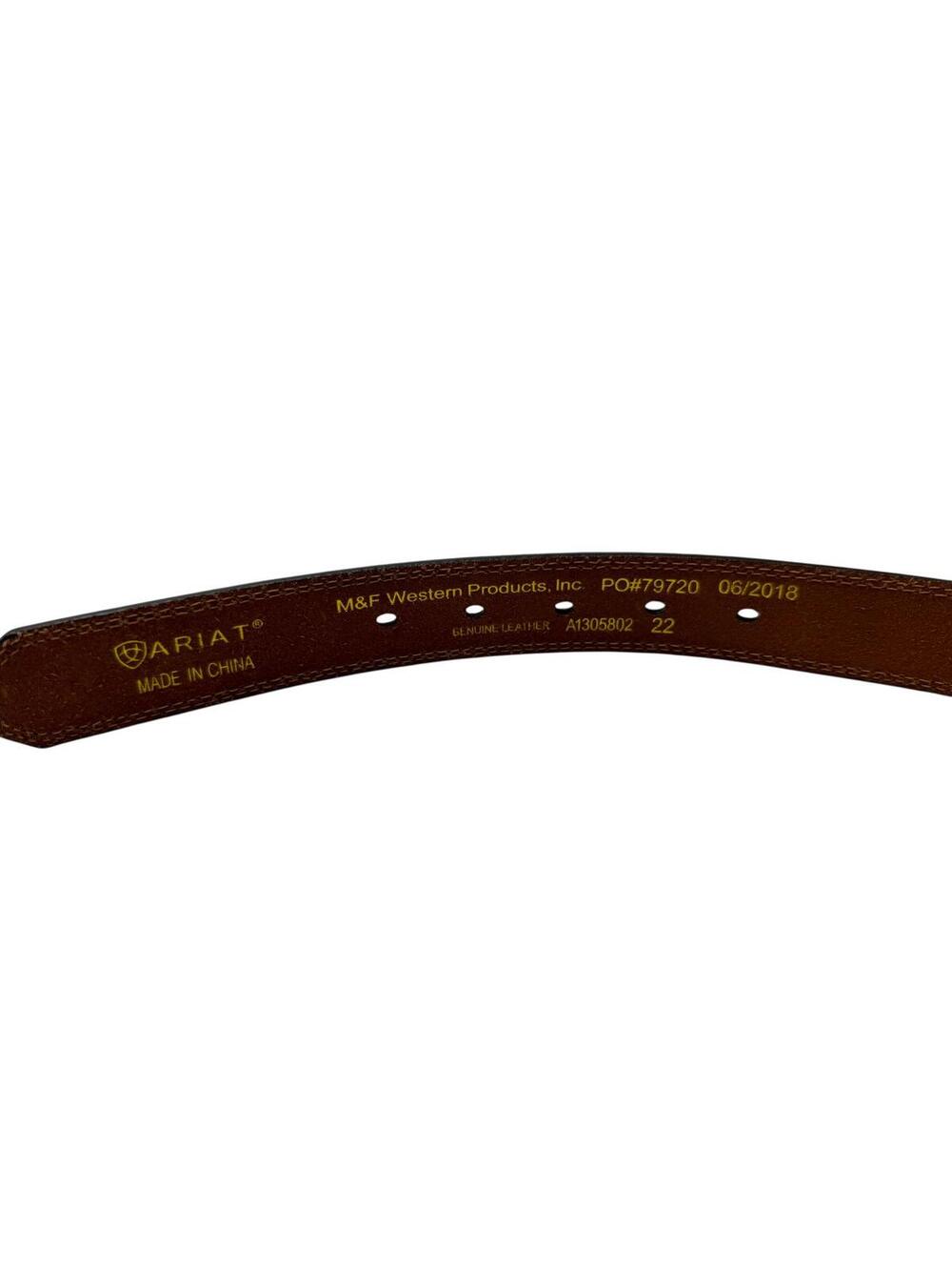 Ariat Genuine Leather Western Belt Size 22 Rugged Brown - Picture 2 of 6